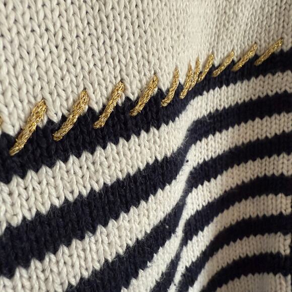 90s Vintage KAREN SCOTT Patriotic Whimsical Red White and Blue Cardigan | Small - Picture 2 of 7